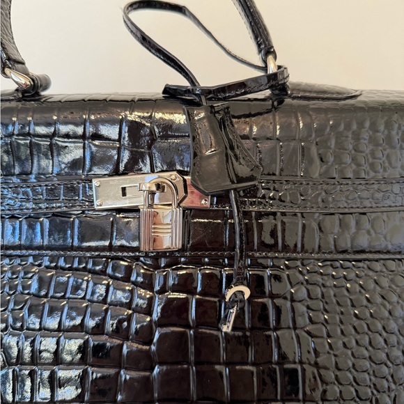 Large Croc Embossed Handbag - Grace Kelly inspired - Picture 5 of 9